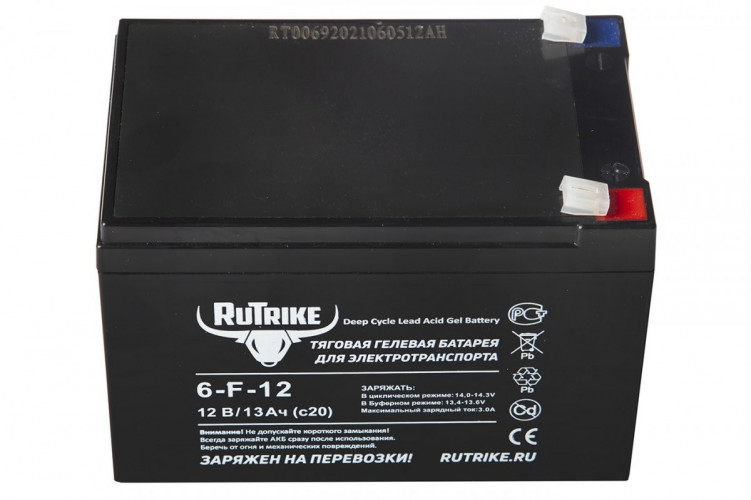 Тяговый гелевый аккумулятор RuTrike 6-F-12 (12V13A/H C20) в Сочи
