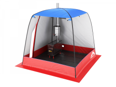 Мобильная баня-палатка МОРЖ c 2-мя окнами сине-красный Мобильная баня-палатка МОРЖ c 2-мя окнами сине-красный