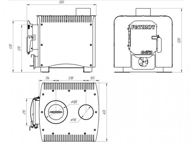 Печь длительного горения Grill’D Patriot 200 в Сочи