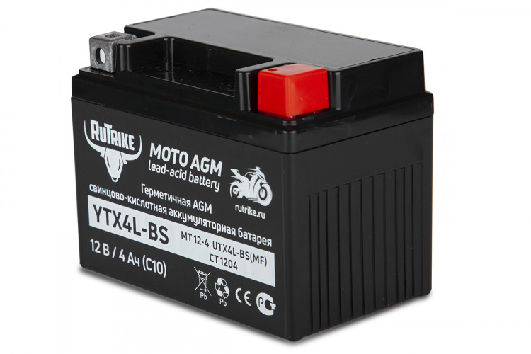 Аккумулятор стартерный для мототехники Rutrike YTX4L-BS (12V/4Ah) в Сочи