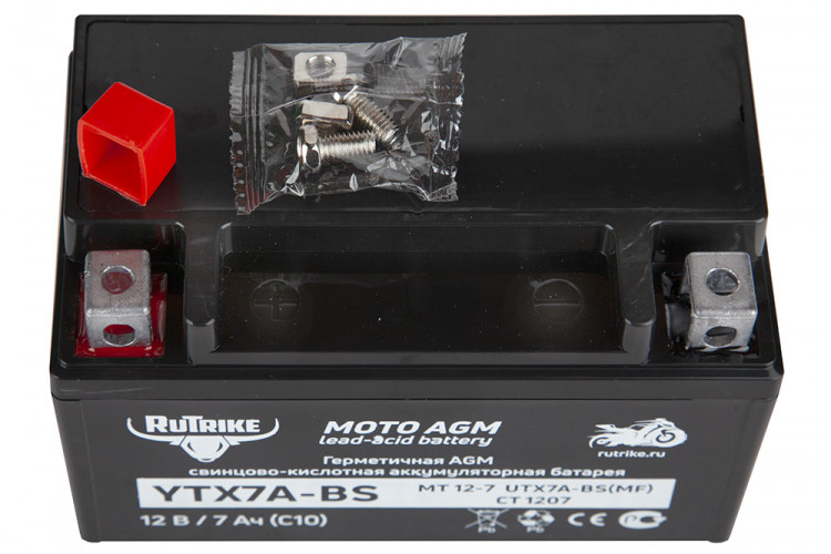 Аккумулятор стартерный для мототехники Rutrike YTX7A-BS (12V/7Ah) в Сочи