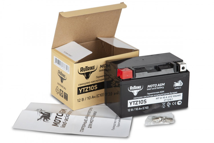 Аккумулятор стартерный для мототехники Rutrike YTZ10S (12V/10Ah) в Сочи