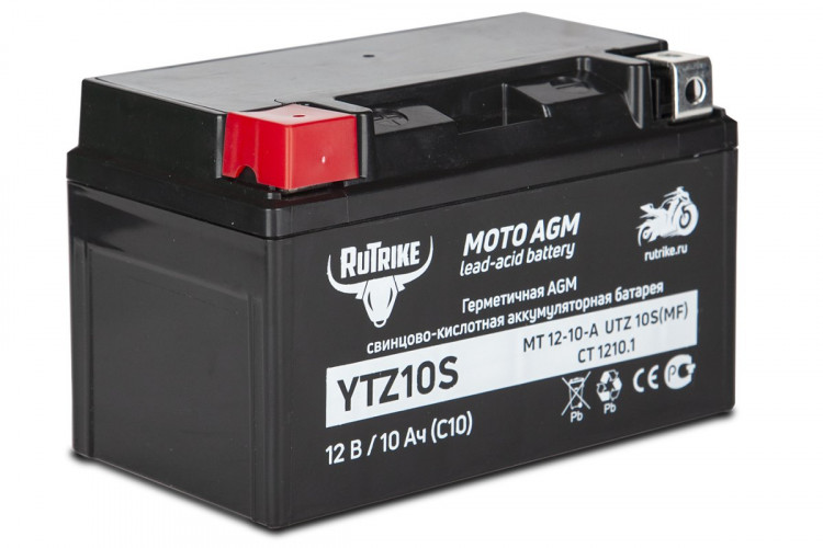 Аккумулятор стартерный для мототехники Rutrike YTZ10S (12V/10Ah) в Сочи