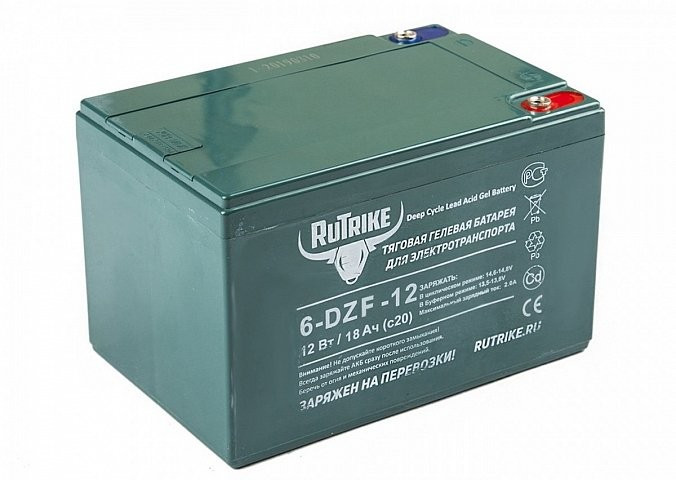 Тяговый гелевый аккумулятор RuTrike 6-DZF-12 (12V12A/H C2) в Сочи