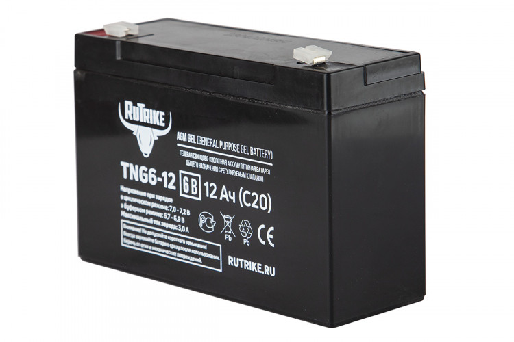 Тяговый гелевый аккумулятор RuTrike TNG 6-12 (6V12A/H C20) в Сочи