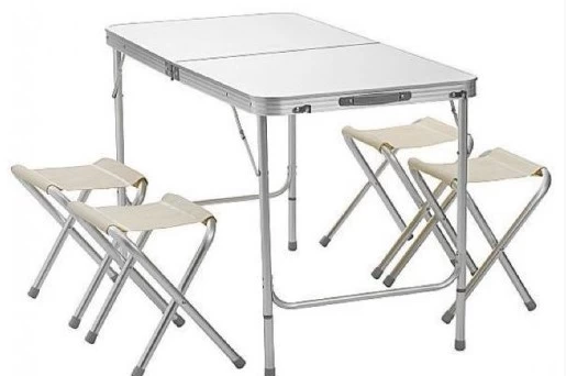Набор стол раскладной водостойкий 120х60 и 4 табурета в Сочи
