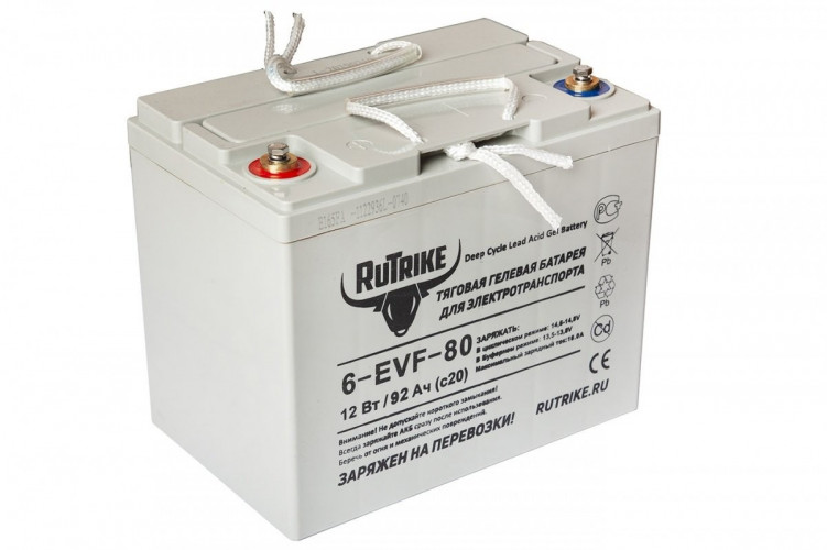 Тяговый гелевый аккумулятор RuTrike 6-EVF-80A (12V80A/H C3) в Сочи