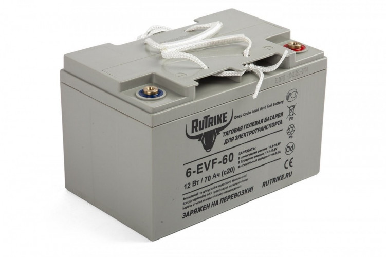 Тяговый гелевый аккумулятор RuTrike 6-EVF-60A (12V60A/H C3) в Сочи