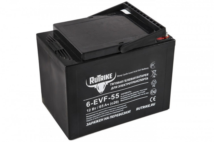 Тяговый гелевый аккумулятор RuTrike 6-EVF-55A (12V55A/H C3) в Сочи